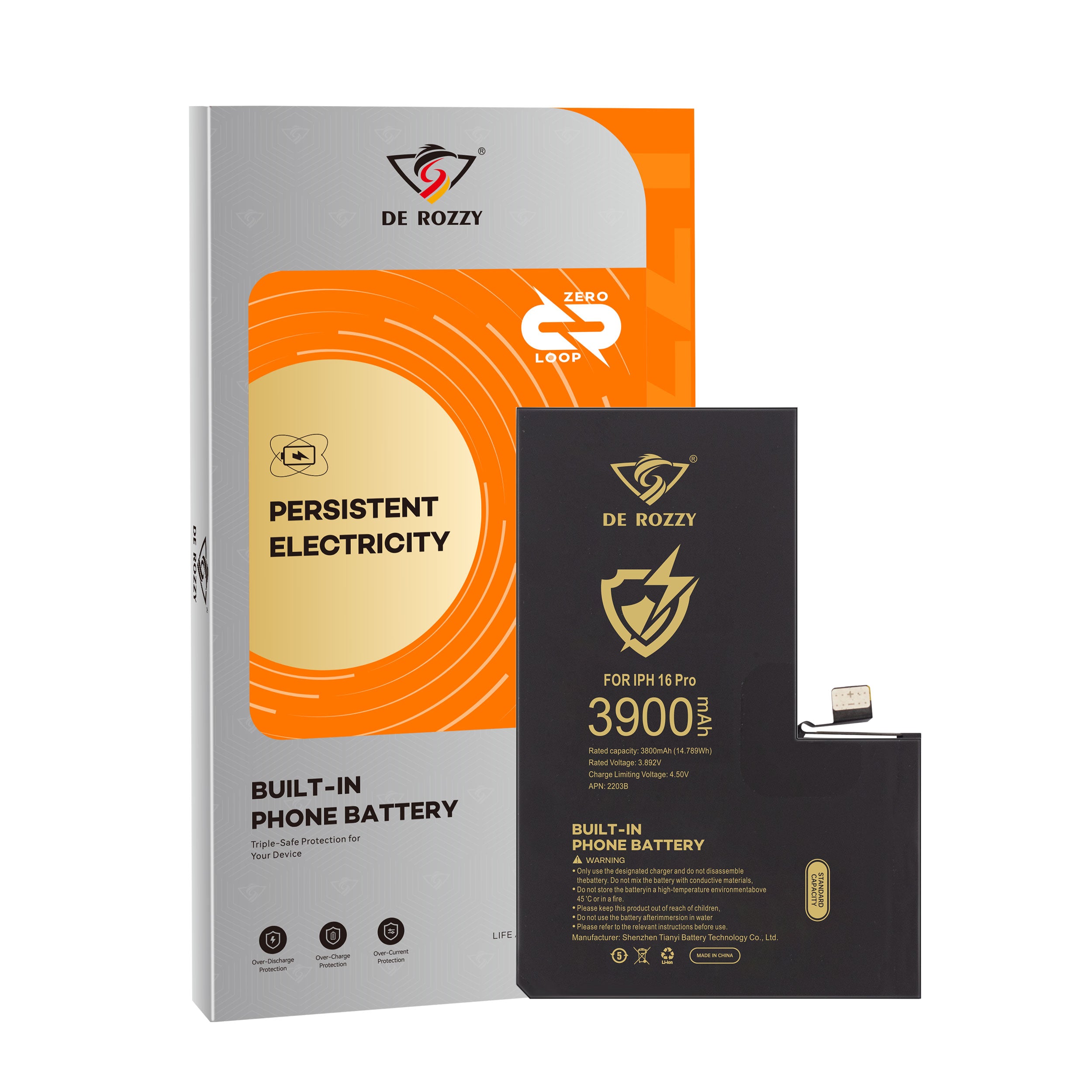 High Capacity Battery For iPhone 16 Pro 3900mAh