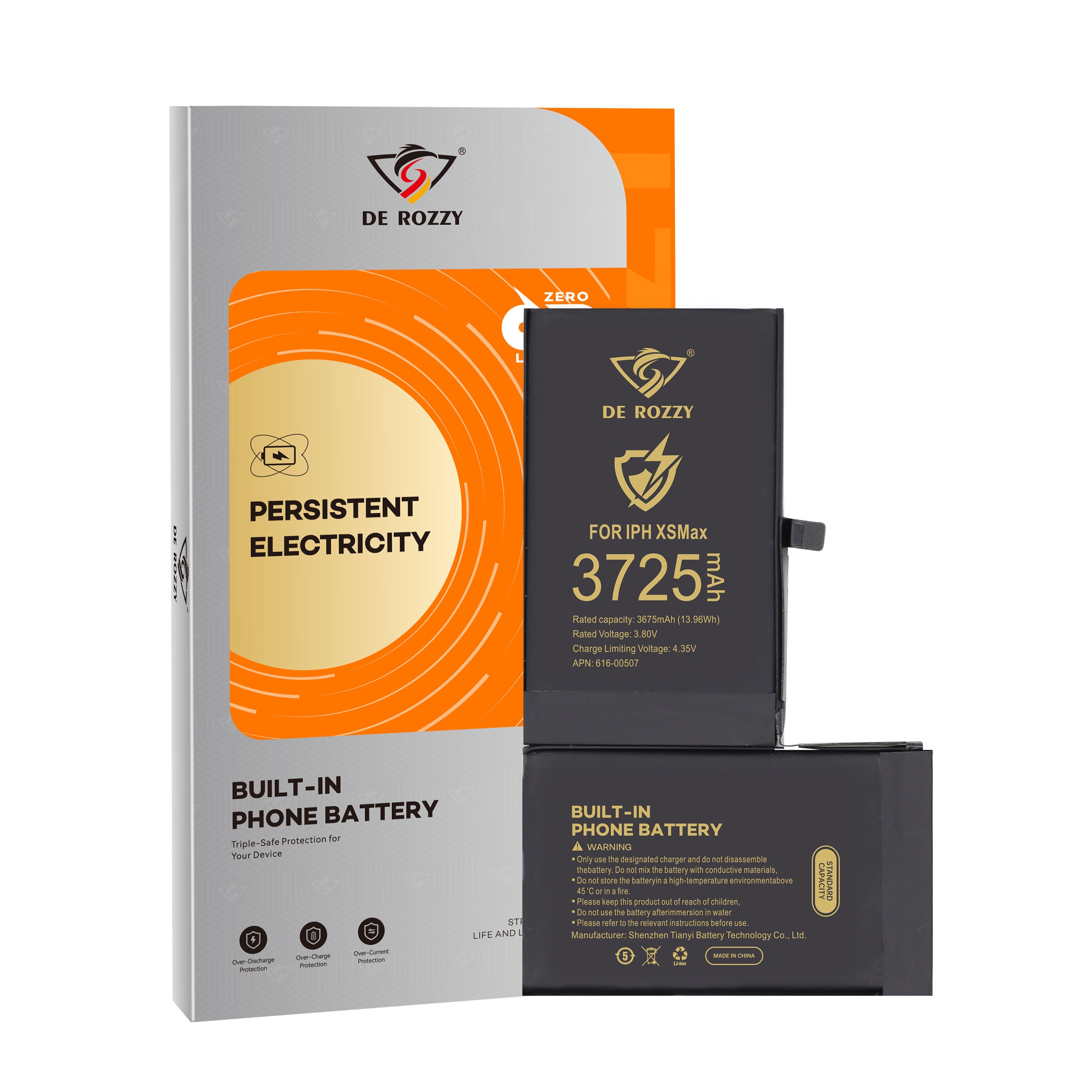 High Capacity Battery For iPhone XS Max 3725mAh